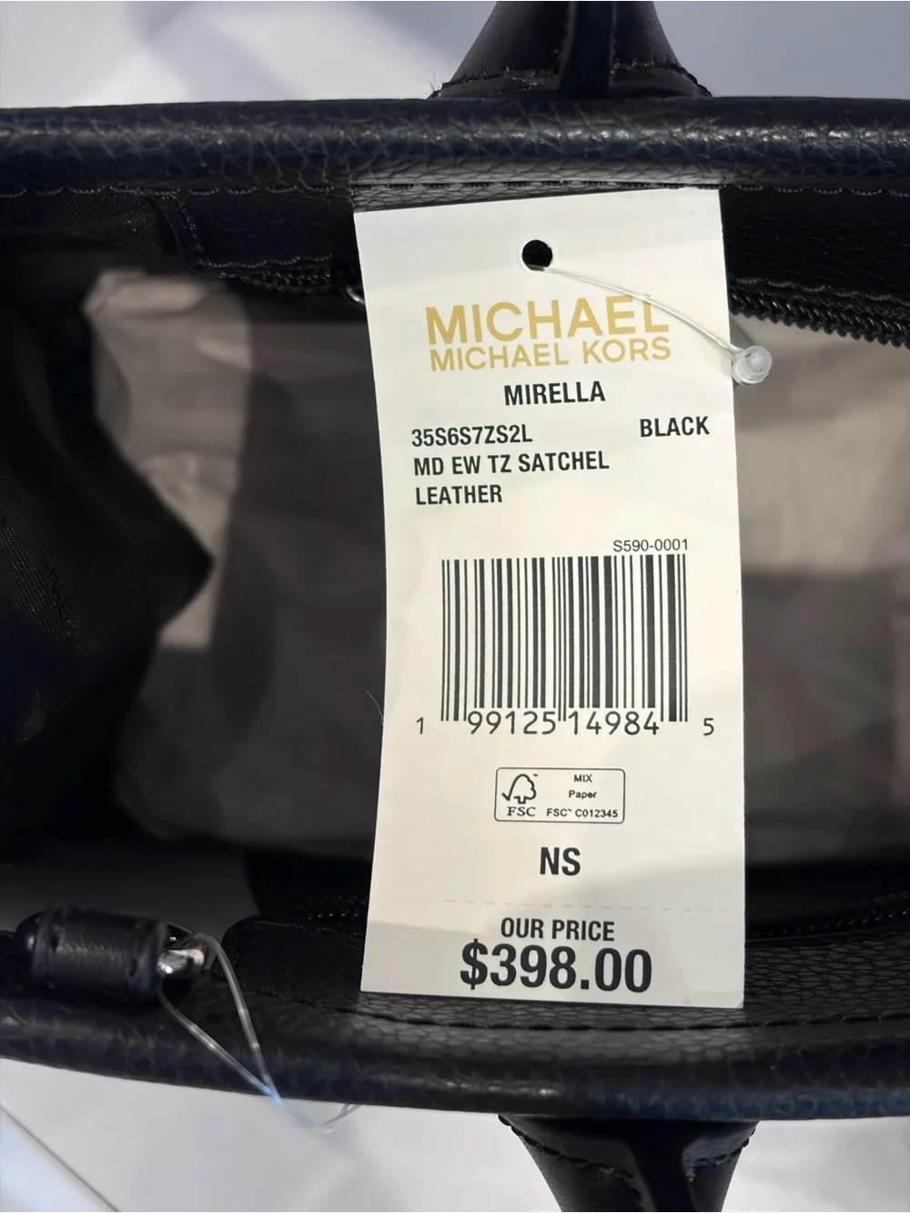 Michael Kors Black Leather Logo Satchel Tote Crossbody
